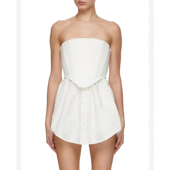 Dion Lee White Cotton Internal Corset Shirting Dress Size US 0 - Picture 7 of 16